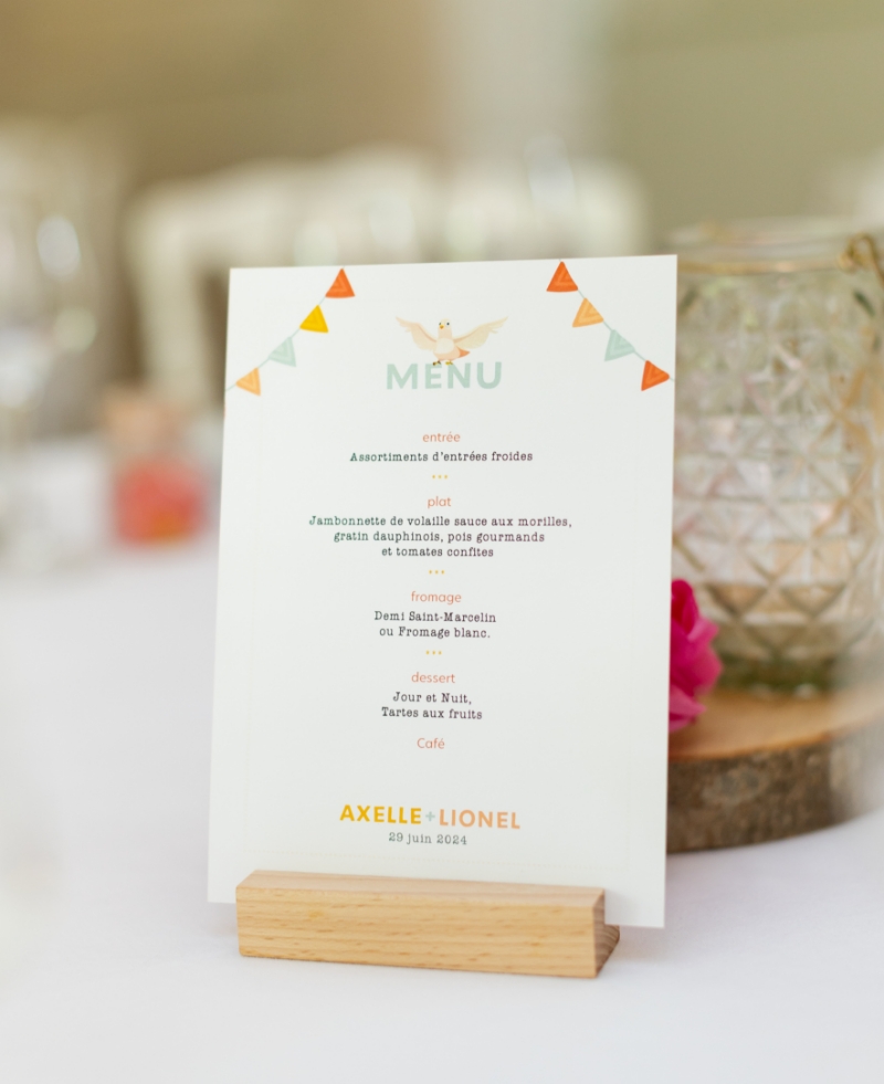 papeterie de mariage faire part menu panneau de bienvenue illustration photobooth