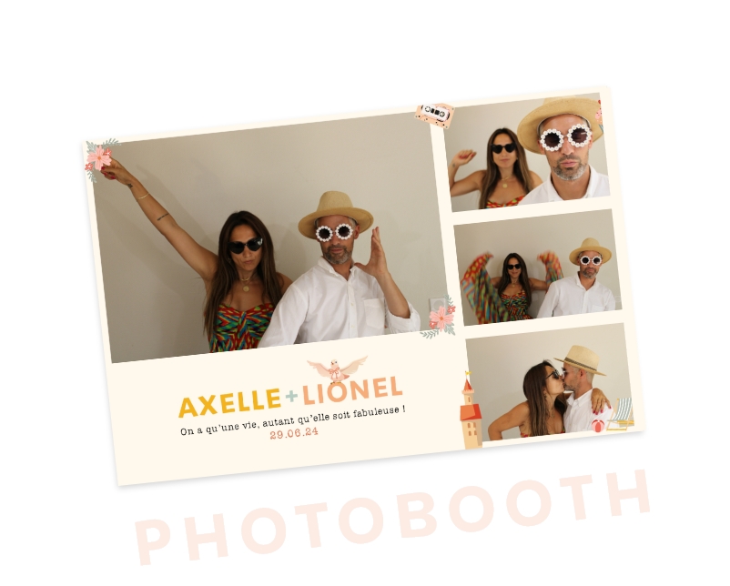 papeterie de mariage faire part menu panneau de bienvenue illustration photobooth