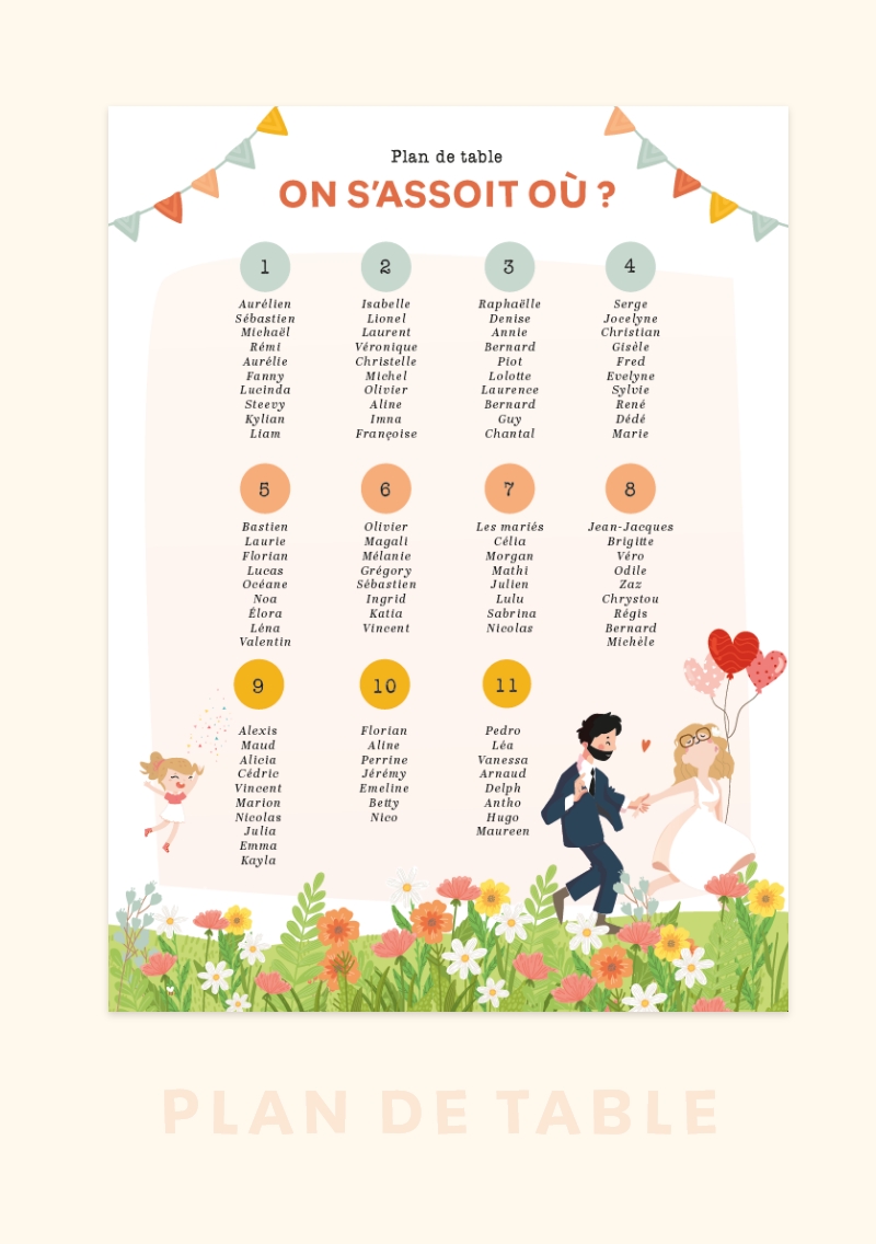 papeterie de mariage faire part menu panneau de bienvenue illustration photobooth